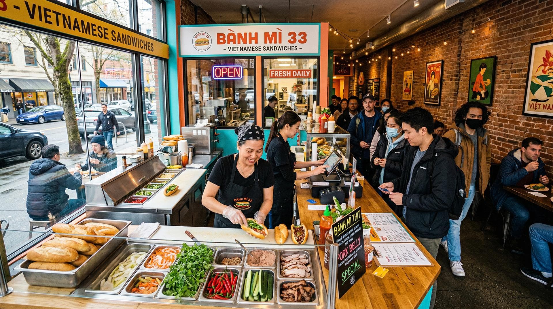 Bánh mì giòn nóng — tại Bellaire