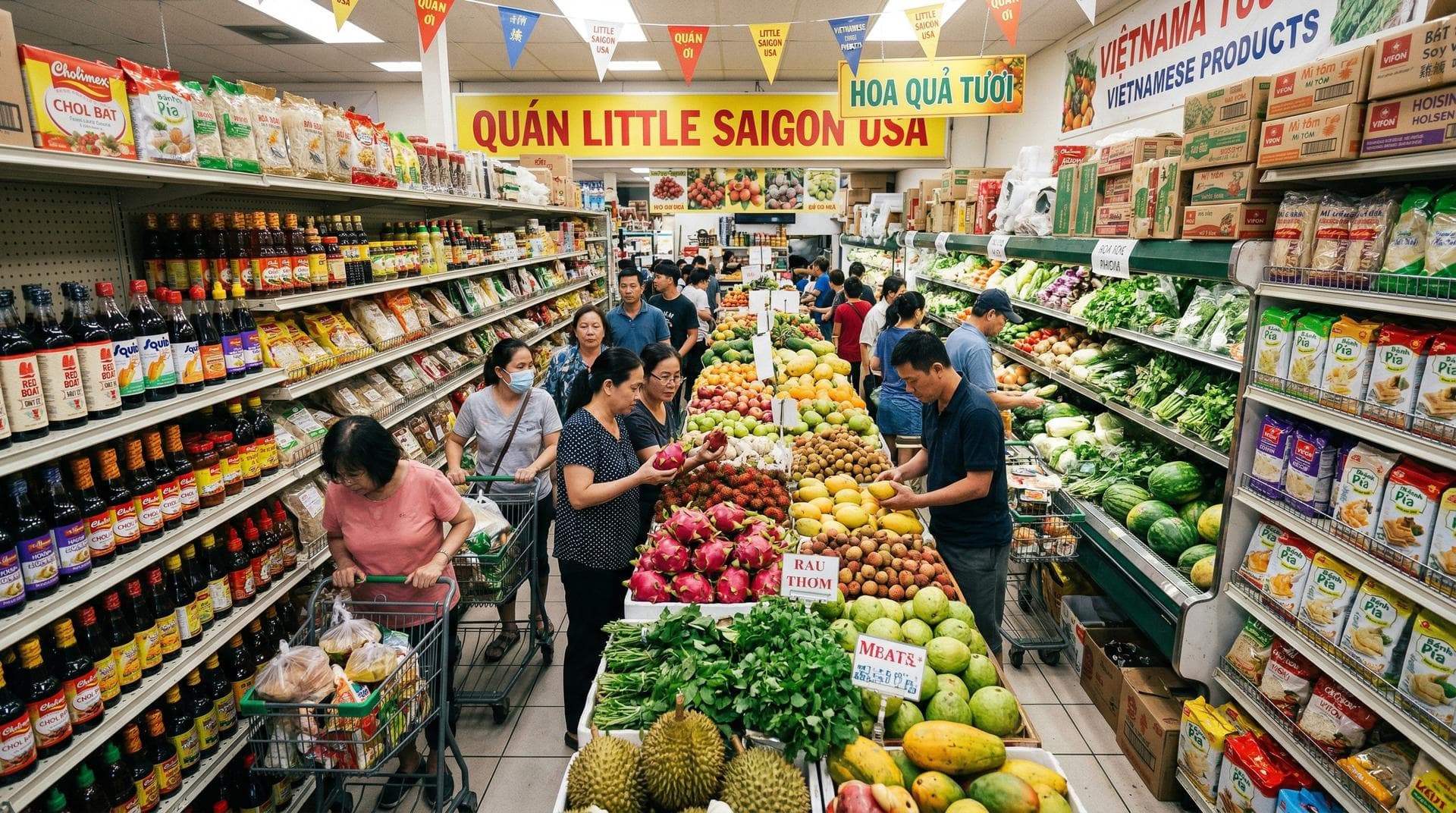 Chợ Việt đông vui — giữa Atlanta
